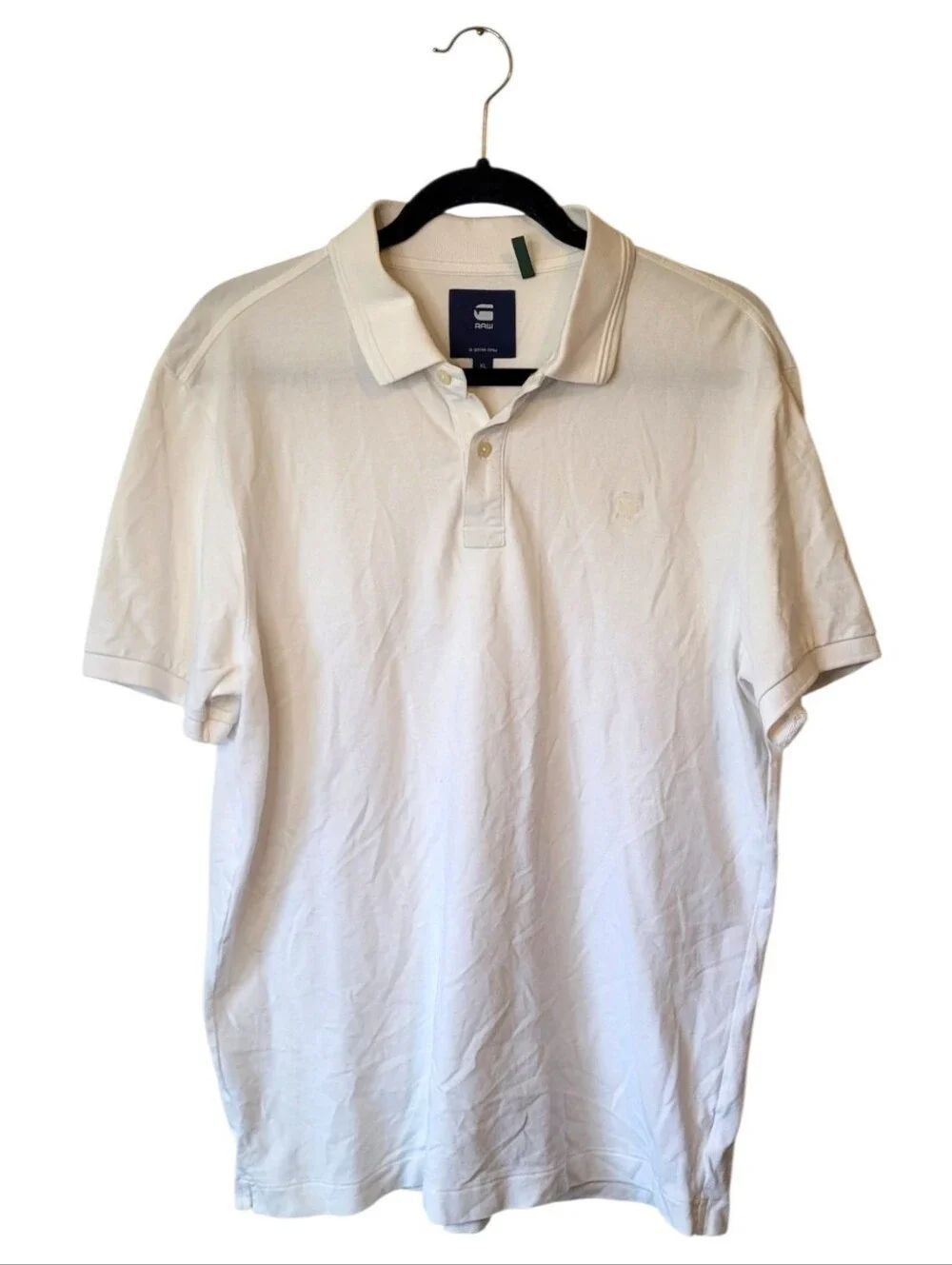 G-Star Raw Men's White Short Sleeve Polo Shirt Size XL.